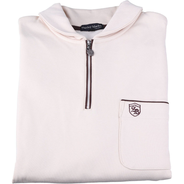 KONAKA　アウトレット 【WEB限定/OUTLET/汚れ・キズ等有】【stanley blacker new york】【長袖】胸刺繍スムースハーフジップカットソー/ベージュ ベージュ系(薄茶)