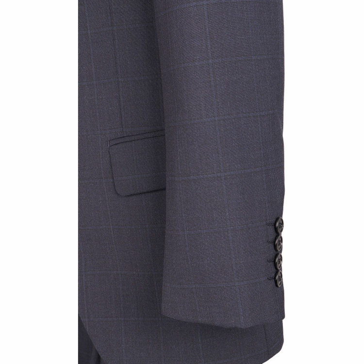 ＵＮＰＲＥＳＳＵＲＥ 【Unpressure】【春夏】スペアパンツ付き/2釦シングルスーツ 0タック/ネイビー×チェック ネイビー系(紺)