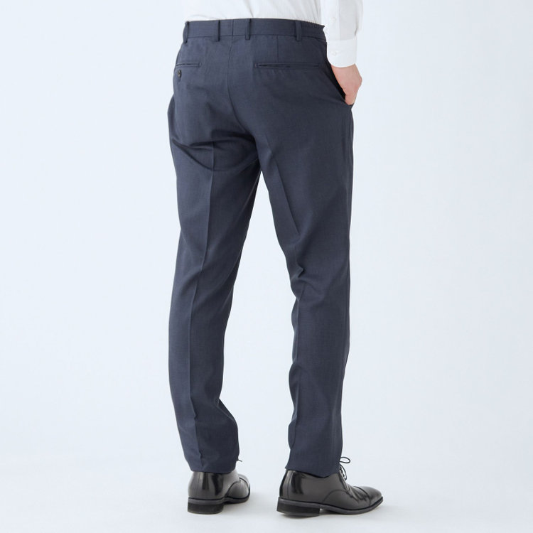 ＪＰ コンフォート 【JOHN PEARSE comfort】【年間】スリーピース2釦シングルスーツ ショートタック/ネイビー×チェック/ULTRA MOVE/ウォッシャブル/※裾上げ必要 紺中間