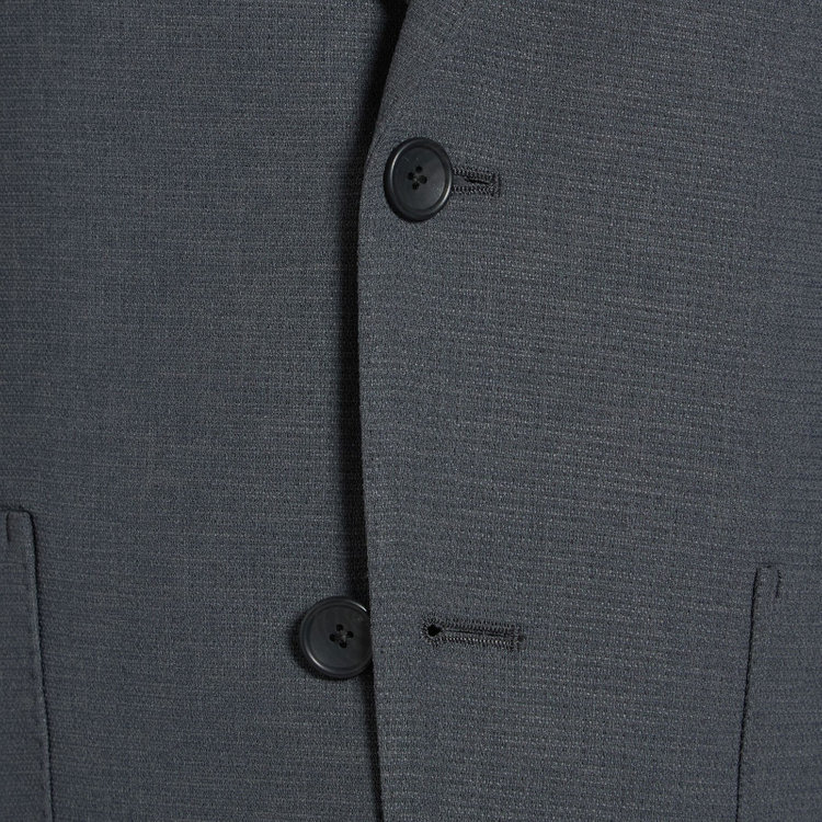 ＪＰコンフォート ネイビー 【JOHN PEARSE comfort navy】【春夏】2釦シングルジャケット/グレー×ドットエアー＆カラミ織り グレー中間