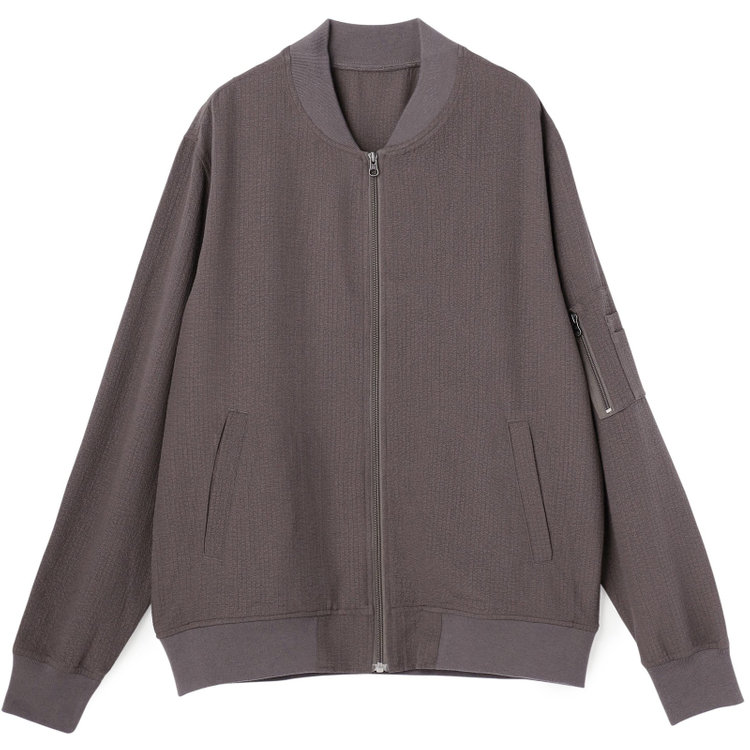 スタンリーブラッカ  【stanley blacker new york】シアサッカー MA-1/ブラウン 茶中間
