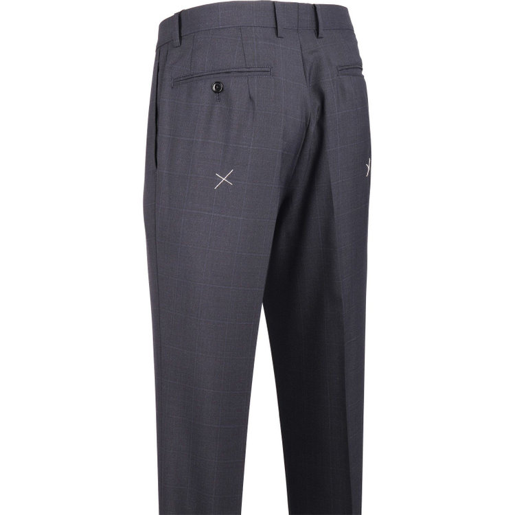 ＵＮＰＲＥＳＳＵＲＥ 【Unpressure】【春夏】スペアパンツ付き/2釦シングルスーツ 0タック/ネイビー×チェック ネイビー系(紺)