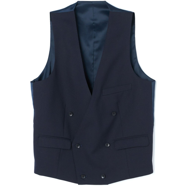 ＪＰ コンフォート 【JOHN PEARSE comfort】【年間】2釦シングルスリーピーススーツ ノータックパンツ ダブルベスト / ネイビー / パンツウォッシャブル ※裾上げ必要 紺中間