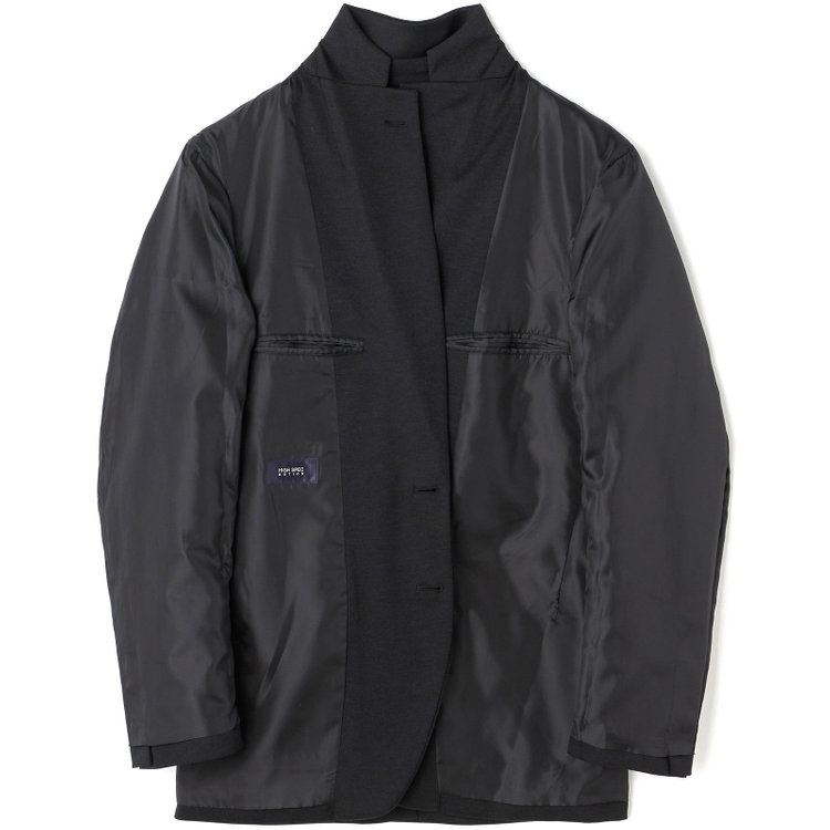 ハイスペックモーション 【HIGH SPEC MOTION】【年間】2釦シングルジャケット セットアップ / ブラック / メランジニット / ウォッシャブル / ビジカジ 黒
