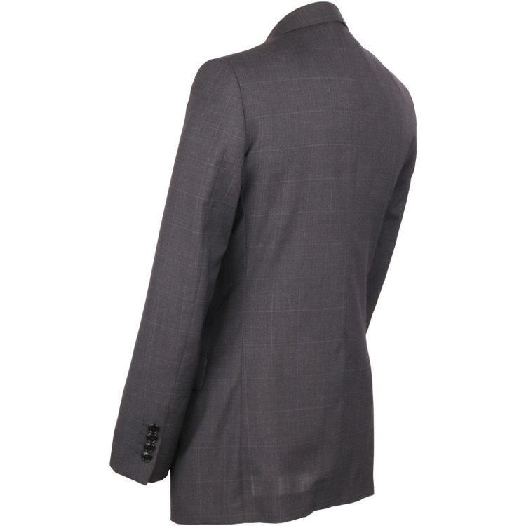 ＵＮＰＲＥＳＳＵＲＥ 【Unpressure】【春夏】スペアパンツ付き/2釦シングルスーツ 0タック/グレー×チェック グレー系(灰)