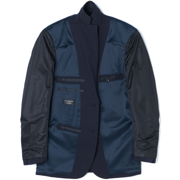 ＪＰ コンフォート 【JOHN PEARSE comfort】【年間】2釦シングルスリーピーススーツ ノータックパンツ ダブルベスト / ネイビー / パンツウォッシャブル ※裾上げ必要 紺中間
