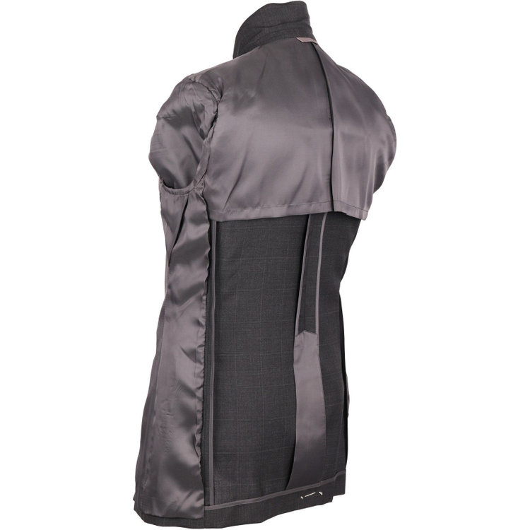 ＵＮＰＲＥＳＳＵＲＥ 【Unpressure】【春夏】スペアパンツ付き/2釦シングルスーツ 0タック/グレー×チェック グレー系(灰)