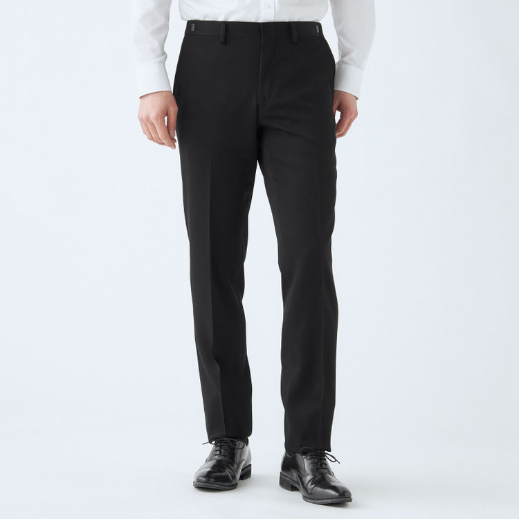 ドナートヴィンチウォモ 【Donato Vinci Italy UOMO】【秋冬】カシミヤシルクブレンド濃染加工/2釦シングルフォーマルスーツ 0タックパンツ/防虫加工/導電性繊維/アジャスター付き/※裾上げ必要 黒