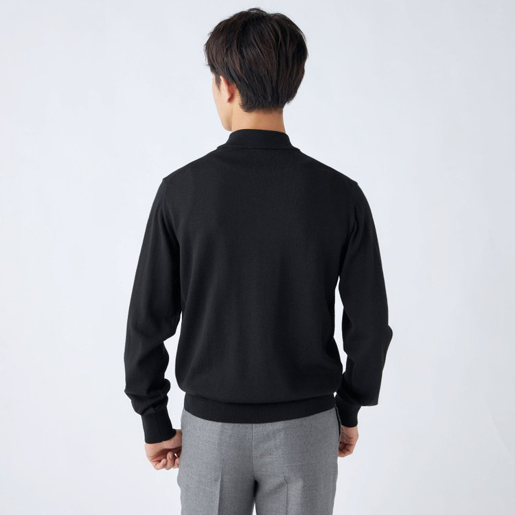 ＪＰコンフォート ネイビー 【JOHN PEARSE comfort navy】【秋冬】ハイネックセーター/ブラック/洗える×毛玉レス 黒