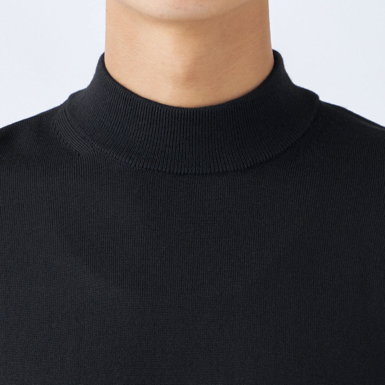 ＪＰコンフォート ネイビー 【JOHN PEARSE comfort navy】【秋冬】ハイネックセーター/ブラック/洗える×毛玉レス 黒