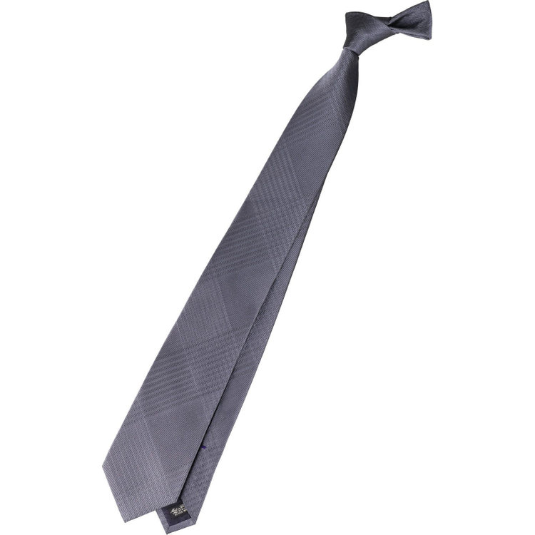 【WEB限定/OUTLET/汚れ・キズ等有】【JOHN PEARSE White】シルクチェック柄ネクタイ/8.0cm;幅/グレー