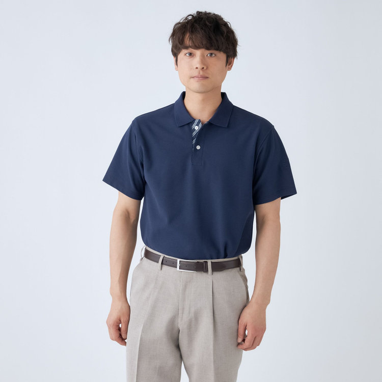 スタンリーブラッカ 【stanley blacker new york】【半袖】ポロシャツ/ネイビー 紺中間
