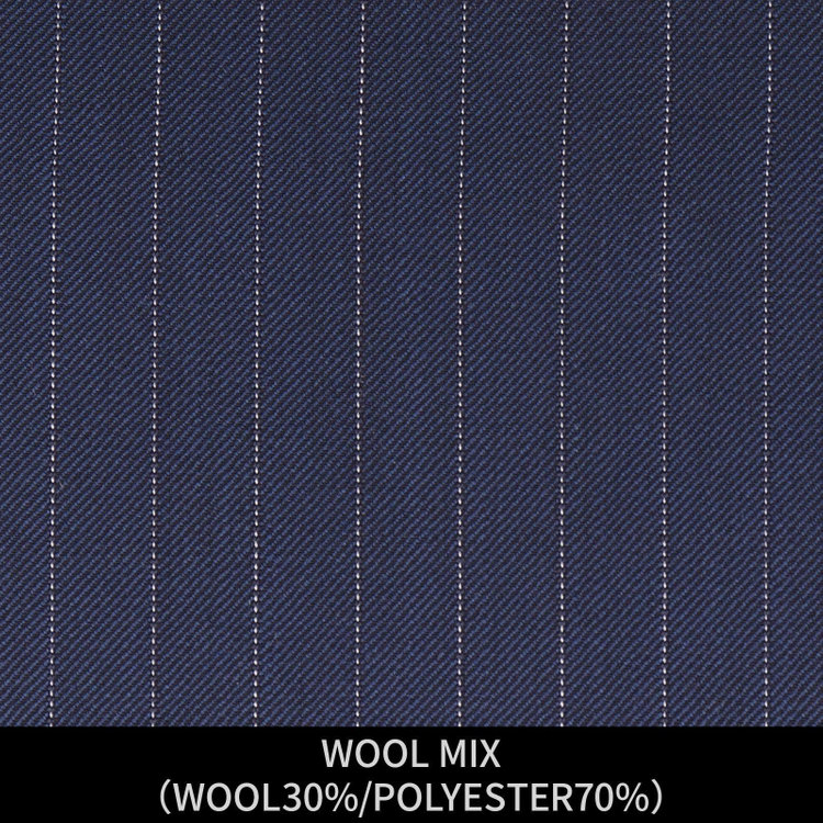 ジョンピアース 【パターンオーダー】【JOHN PEARSE WHITE 2釦】【秋冬】スーツ/WOOL MIX/ネイビー×ストライプ(WOOL30%/POLYESTER70%) ネイビー系(紺)