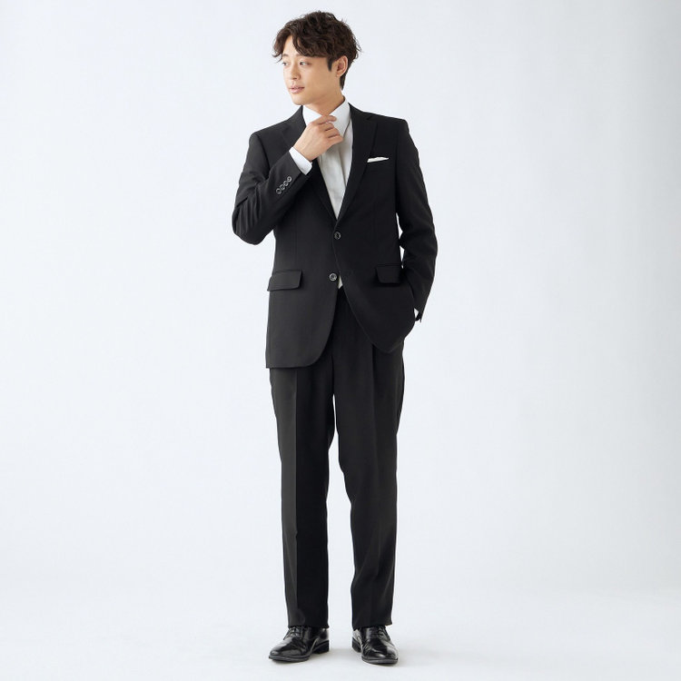 ドナートヴィンチ 【Donato Vinci Italy】【ベーシックシルエット】【春夏】サマーフォーマル 2釦シングル1タックパンツ/ウエストアジャスター仕様/防虫加工/ナノ撥水加工/※裾上げ必要 黒