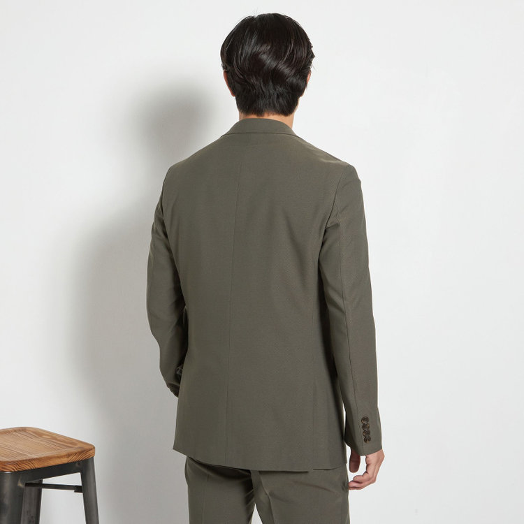 ＪＰ コンフォート 【JOHN PEARSE comfort】【春夏】2釦シングルスーツ 1タック/カーキ/ウエストシャーリング/COOL MAX/※パンツ裾上げ済み仕様 黄淡色