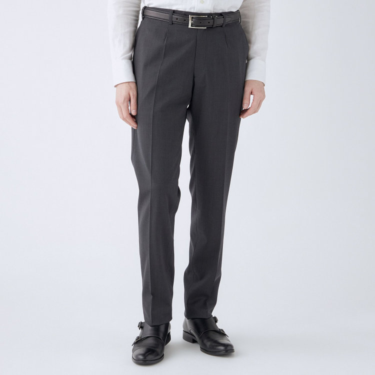 ＪＰ コンフォート 【ULTRA MOVE CROSS】【JOHN PEARSE comfort】【年間】ショートタックスラックス/グレー×カルゼ/※裾上げ必要 グレー濃色