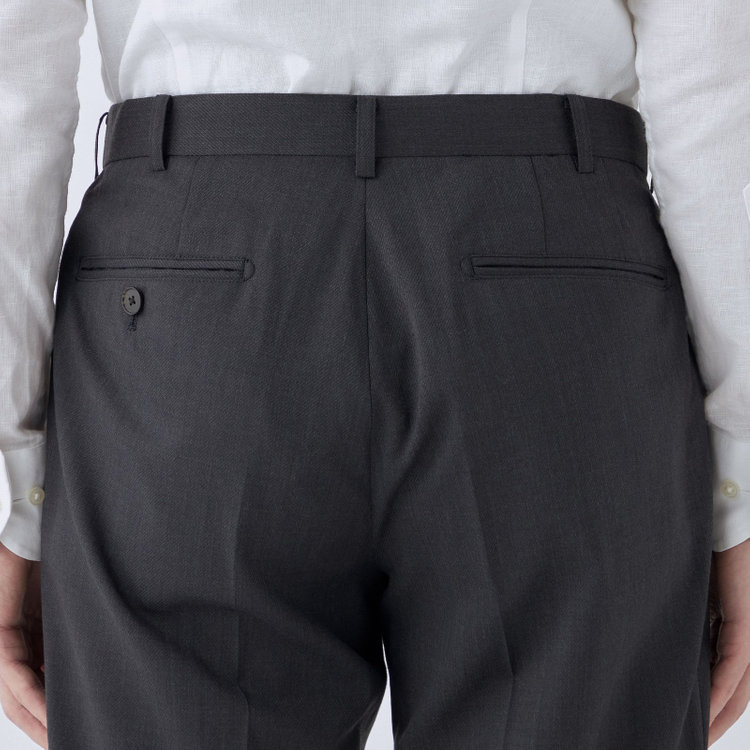 ＪＰ コンフォート 【ULTRA MOVE CROSS】【JOHN PEARSE comfort】【年間】ショートタックスラックス/グレー×カルゼ/※裾上げ必要 グレー濃色