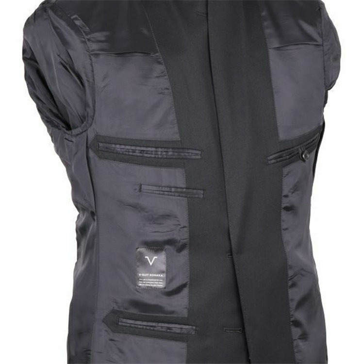 シャワークリーンテクノロジー 【就活】【V-SUIT】【年間】2釦シングルセットアップジャケット/ブラック×ソリッド/SHOWER CLEAN ブラック系(黒)