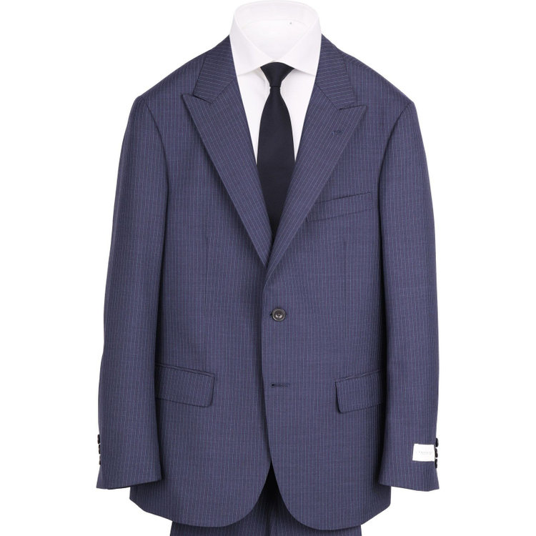 KONAKA　アウトレット 【WEB限定/OUTLET/汚れ・キズ等有】【KANSAIMAN collection White】【春夏】2釦シングルスーツ 1タック/ネイビー×ストライプ ネイビー系(紺)