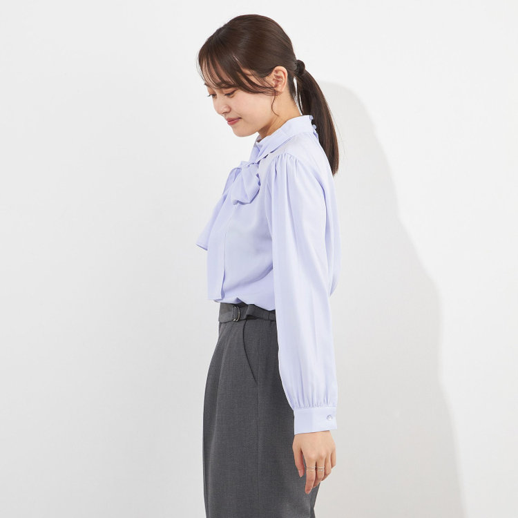 ナチュラル　ビューティー  【NATURAL BEAUTY】リボンブラウス/ブルー 青淡色