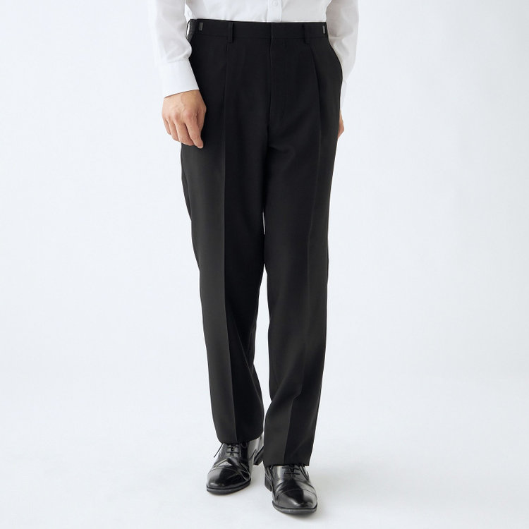 ドナートヴィンチ 【Donato Vinci Italy】【ベーシックシルエット】【春夏】サマーフォーマル 2釦シングル1タックパンツ/ウエストアジャスター仕様/防虫加工/ナノ撥水加工/※裾上げ必要 黒