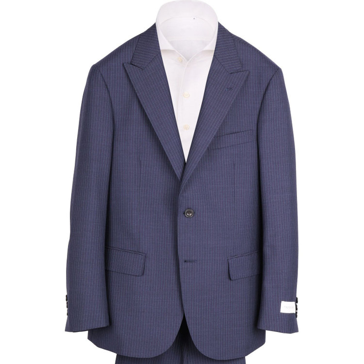 KONAKA　アウトレット 【WEB限定/OUTLET/汚れ・キズ等有】【KANSAIMAN collection White】【春夏】2釦シングルスーツ 1タック/ネイビー×ストライプ ネイビー系(紺)