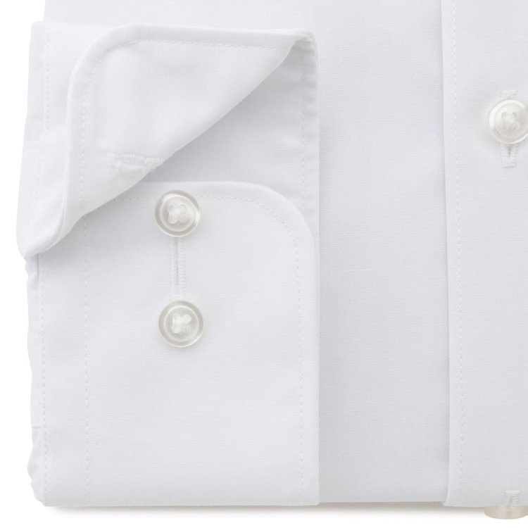 ジョンピアースブラック 【JOHN PEARSE Black】【SLIM】【形態安定】レギュラーカラーワイシャツ/ホワイト×ブロード 白