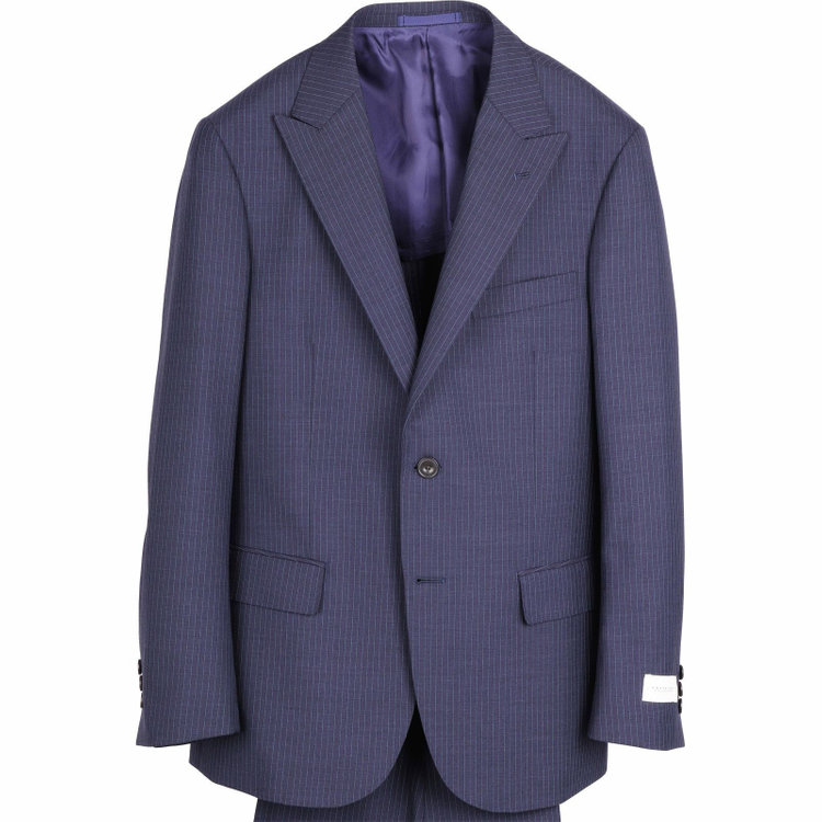 KONAKA　アウトレット 【WEB限定/OUTLET/汚れ・キズ等有】【KANSAIMAN collection White】【春夏】2釦シングルスーツ 1タック/ネイビー×ストライプ ネイビー系(紺)