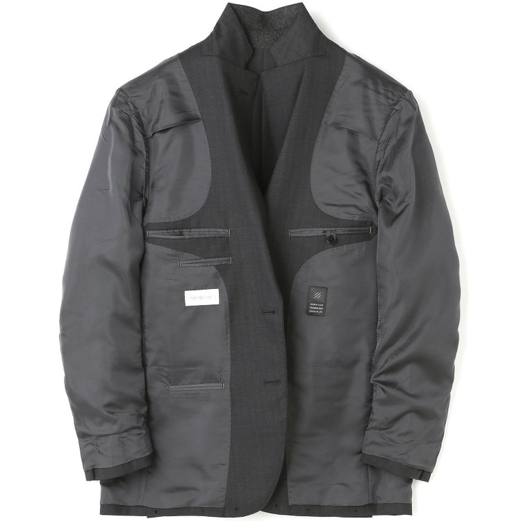 ＫＡＮＳＡＩＭＡＮ 【KANSAIMAN collection】【秋冬】2釦シングルスーツ ショートタック/グレー×ストライプ/REAL GRAY COLLECTION/NEW ZEALAND WOOL SHOWER CLEAN/SustainaBee Wool グレー濃色