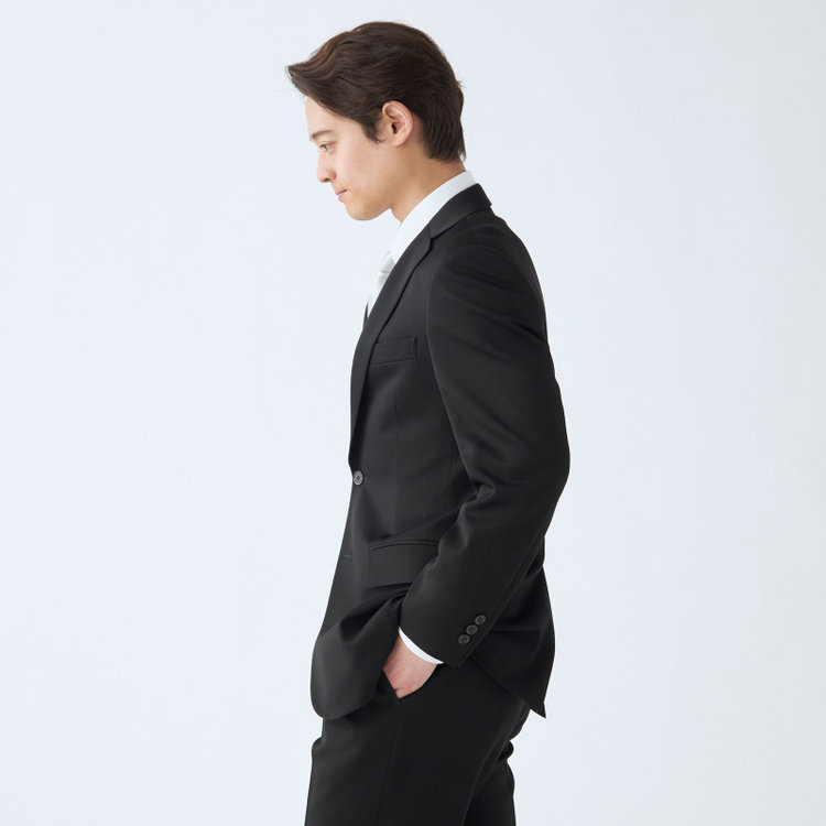 ドナートヴィンチ 【Donato Vinci Italy】【秋冬】カシミヤシルクブレンド濃染加工/2釦シングルフォーマルスーツ 1タックパンツ/防虫加工/導電性繊維/アジャスター付き/※裾上げ必要 黒