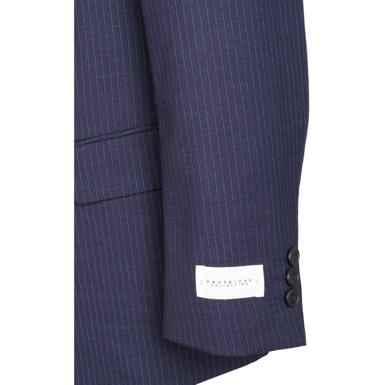KONAKA　アウトレット 【WEB限定/OUTLET/汚れ・キズ等有】【KANSAIMAN collection White】【春夏】2釦シングルスーツ 1タック/ネイビー×ストライプ ネイビー系(紺)