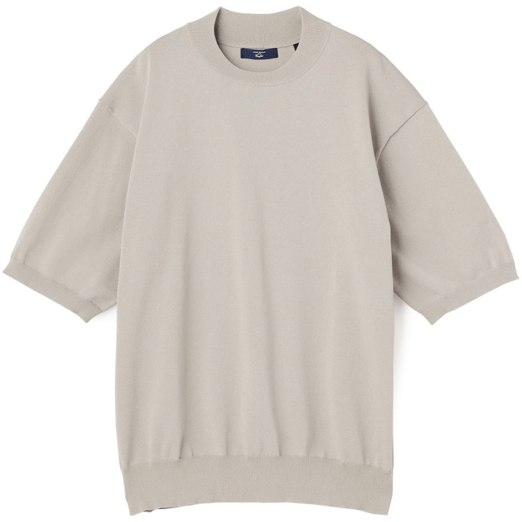 ジョンピアース 【JOHN PEARSE comfort navy】【半袖】ニットTシャツ/グレージュ グレー淡色