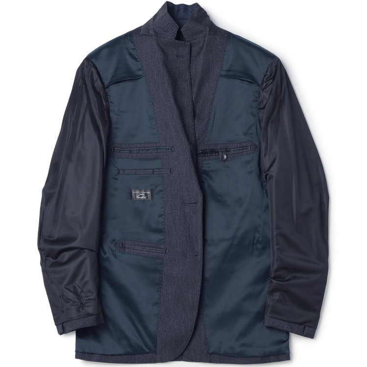 ＪＰ コンフォート 【JOHN PEARSE comfort】【年間】2釦シングルスリーピーススーツ ショートタック/ネイビー/ウエストシャーリング仕様/「ULTRA MOVE」ストレッチ・ウォッシャブル/※裾上げ必要 青中間