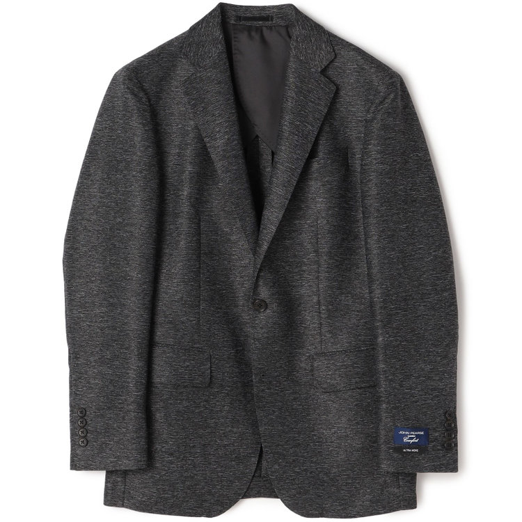ＪＰ コンフォート 【JOHN PEARSE comfort navy】【春夏】機能性ポリエステル素材 2釦シングルジャケット/ブラック/ULTRA MOVE/ウォッシャブル 黒