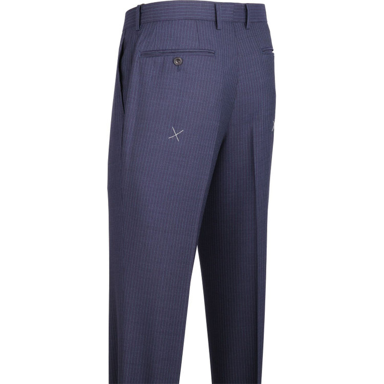 KONAKA　アウトレット 【WEB限定/OUTLET/汚れ・キズ等有】【KANSAIMAN collection White】【春夏】2釦シングルスーツ 1タック/ネイビー×ストライプ ネイビー系(紺)