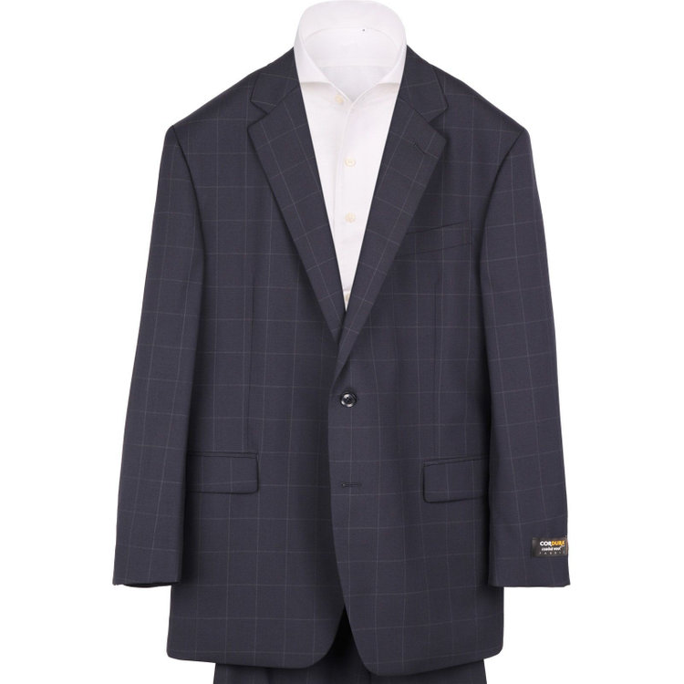 ジョンピアース 【JOHN PEARSE White】【春夏】2釦シングルスーツ 1タック/ネイビー×ウィンドペン/CORDURA ネイビー系(紺)