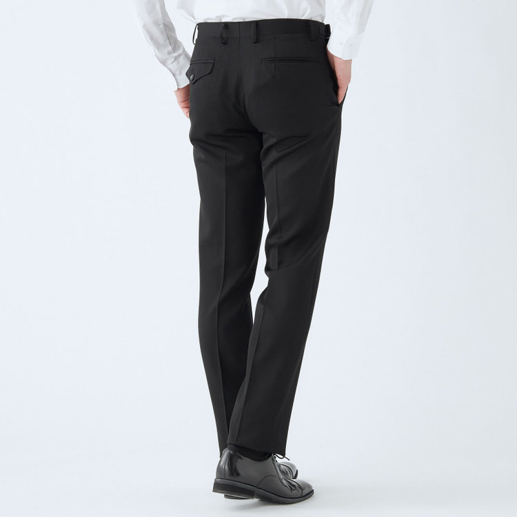 ドナートヴィンチウォモ 【Donato Vinci Italy UOMO】【秋冬】カシミヤシルクブレンド濃染加工/2釦シングルフォーマルスーツ 0タックパンツ/防虫加工/導電性繊維/アジャスター付き/※裾上げ必要 黒