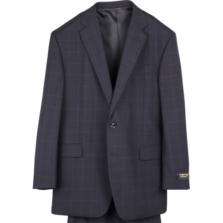 ジョンピアース 【JOHN PEARSE White】【春夏】2釦シングルスーツ 1タック/ネイビー×ウィンドペン/CORDURA ネイビー系(紺)