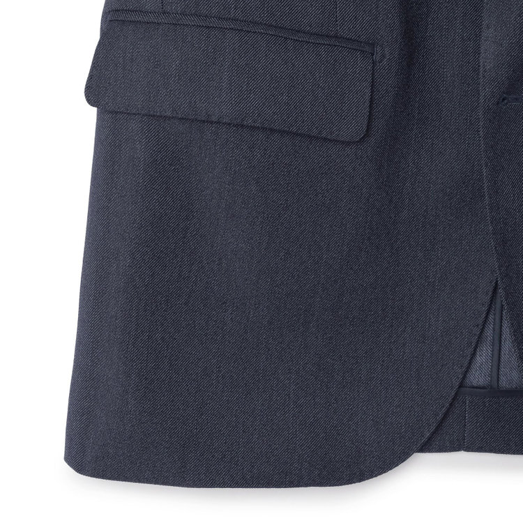 ＪＰ コンフォート 【JOHN PEARSE comfort】【年間】2釦シングルスリーピーススーツ ショートタック/ネイビー/ウエストシャーリング仕様/「ULTRA MOVE」ストレッチ・ウォッシャブル/※裾上げ必要 青中間