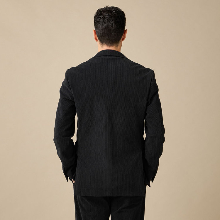 ＪＰコンフォート ネイビー 【JOHN PEARSE comfort navy】【秋冬】2釦シングルジャケット セットアップ対応/ブラック×トリコットコーデュロイ/ULTRA MOVE/ ウォッシャブル 黒
