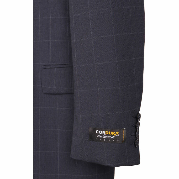 ジョンピアース 【JOHN PEARSE White】【春夏】2釦シングルスーツ 1タック/ネイビー×ウィンドペン/CORDURA ネイビー系(紺)