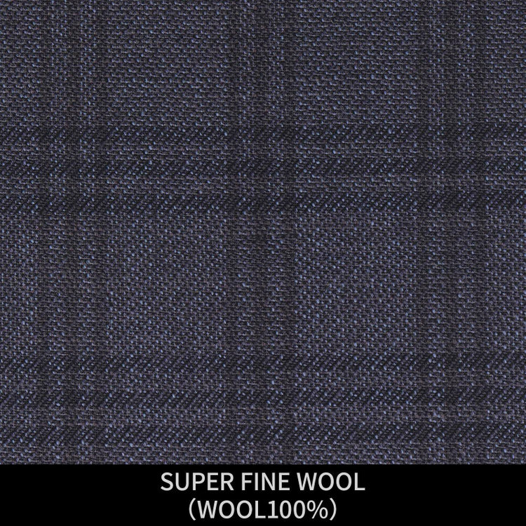 ジョンピアース 【パターンオーダー】【JOHN PEARSE WHITE 2釦】【秋冬】スーツ/SUPER FINE WOOL/ネイビー×チェック(WOOL100%) ネイビー系(紺)