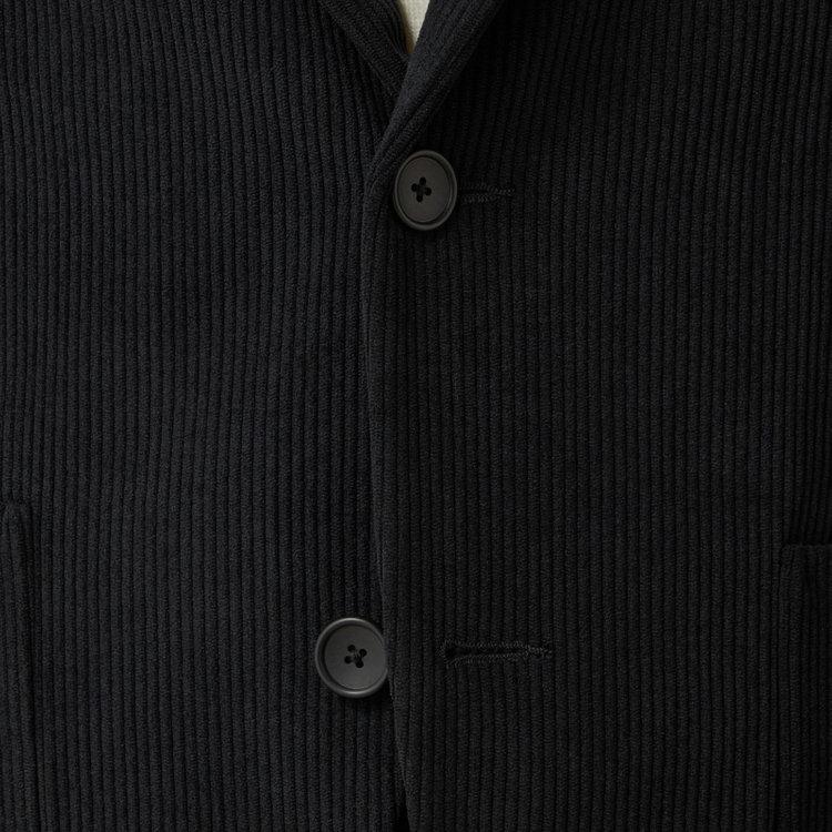 ＪＰコンフォート ネイビー 【JOHN PEARSE comfort navy】【秋冬】2釦シングルジャケット セットアップ対応/ブラック×トリコットコーデュロイ/ULTRA MOVE/ ウォッシャブル 黒