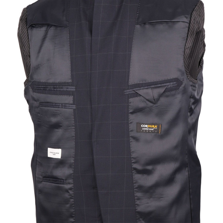 ジョンピアース 【JOHN PEARSE White】【春夏】2釦シングルスーツ 1タック/ネイビー×ウィンドペン/CORDURA ネイビー系(紺)