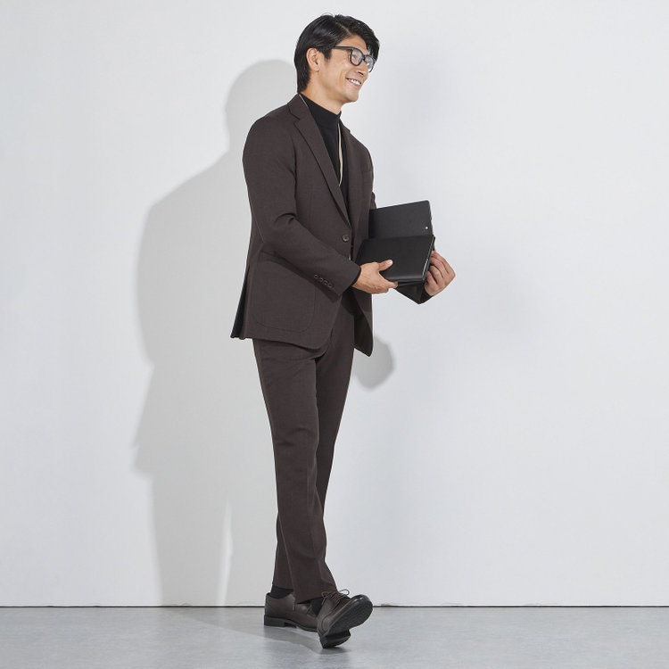 ＪＰコンフォート ネイビー 【JOHN PEARSE comfort navy】【秋冬】1タックパンツ/ブラウン/ウエストムーブ仕様/ULTRA MOVE/※裾上げ必要 茶中間