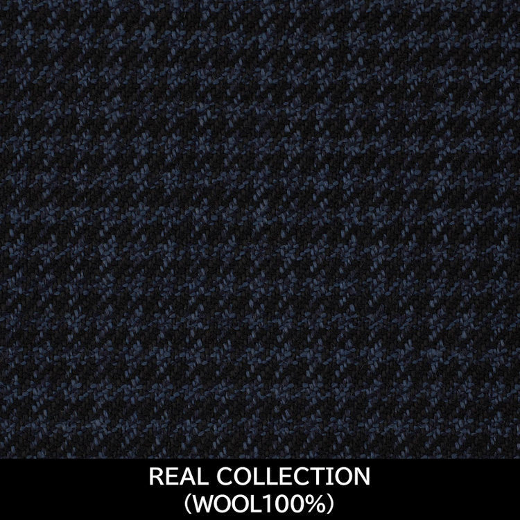 ジョンピアース 【パターンオーダー】【JOHN PEARSE WHITE 2釦】【秋冬】スーツ/REAL COLLECTION/ネイビー＆ブラック×ハウンドトゥース(WOOL100%) ネイビー系(紺)