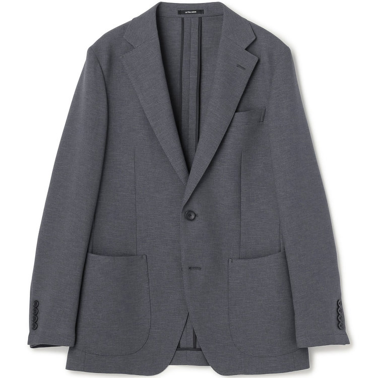 ＪＰコンフォート ネイビー 【JOHN PEARSE comfort navy】【春夏】2釦シングルジャケット/グレー×ドットエアー＆カラミ織り グレー中間