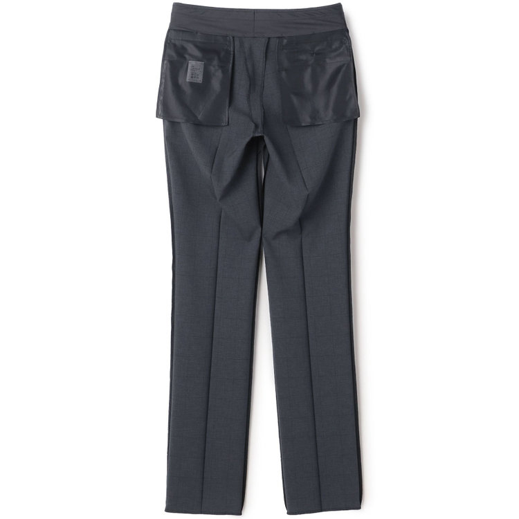 ジョンピアース 【JOHN PEARSE Black SELECT LINE】【春夏】機能性ポリエステル 0タックパンツ/グレー×チェック/ウエストムーブ仕様/ULTRA MOVE/※裾上げ必要 グレー濃色