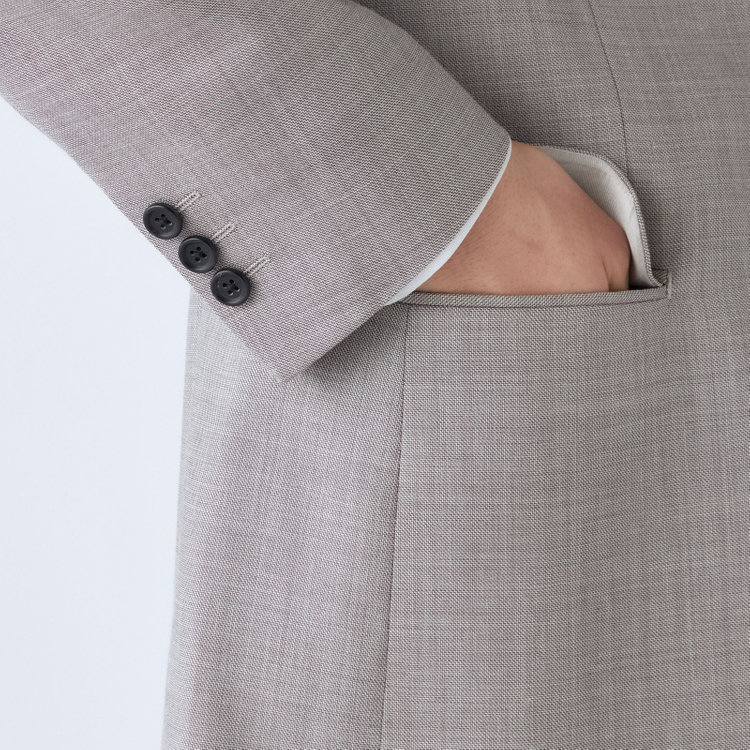 ドナートヴィンチ 【Donato Vinci Italy】【春夏】ウールリネンシルクブレンド2釦シングルジャケット/ベージュ 茶淡色