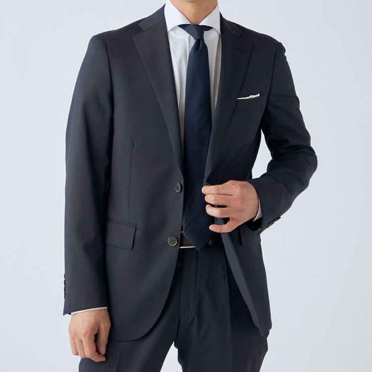 ＪＰ コンフォート 【ULTRA MOVE CROSS】【JOHN PEARSE comfort】【年間】2釦シングルジャケット/ネイビー×カルゼ 紺濃色